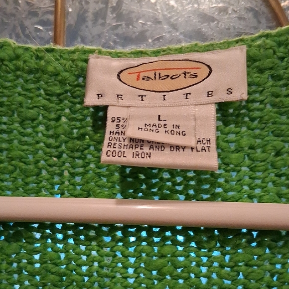 Talbots Vibrant Green Cardigan Sweater - Picture 2 of 3